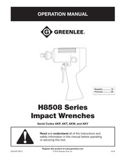 Greenlee H8508 Serie Mode D'emploi