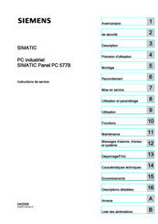 Siemens SIMATIC PC 577B Instructions De Service