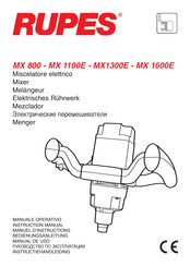 Rupes MX 1300E Manuel D'instructions