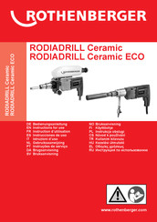 Rothenberger RODIADRILL Ceramic ECO Instructions D'utilisation