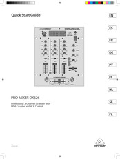 Behringer PRO MIXER DX626 Guide Rapide