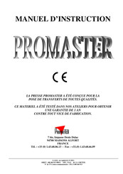 Promattex Promaster Manuel D'instructions