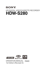 Sony HDW-S280 Mode D'emploi