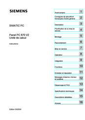Siemens SIMATIC PC 870 Instructions