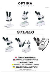 OPTIKA MICROSCOPES STEREO Manuel D'instructions