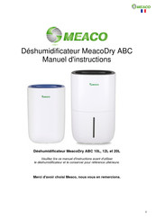 Meaco MeacoDry ABC 20L Manuel D'instructions