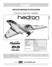 REVELL Hobbico Flyzone HADRON FLZA 3614 Notice De Montage Et D'utilisation