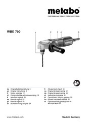 Metabo WBE 700 Notice Originale