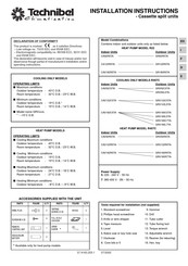 Technibel Climatisation R 22 Notice D'installation