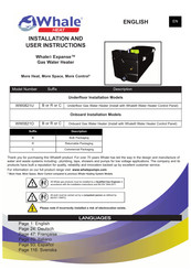 Whale Expanse WW0821U Consignes D'installation Et D'utilisation