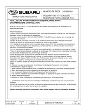 Subaru L101SXC001 Instructions D'installation