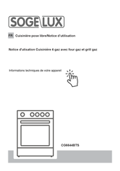 SOGELUX CG6644BTS Notice D'utilisation