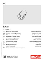 Franke F5 ACXM1004 Notice De Montage Et De Mise En Service