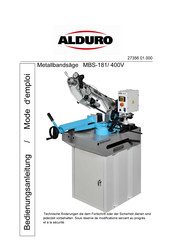 alduro MBS-181/400V Mode D'emploi