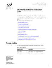 Zhone EtherXtend 30x4 Guide D'installation Rapide