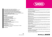 SHOEI X-Fifteen X-SPR Pro Instructions D'utilisation