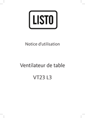 Listo VT23 L3 Notice D'utilisation