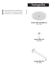 Hansgrohe Sanibel 5001 A18 26687000 Mode D'emploi / Instructions De Montage