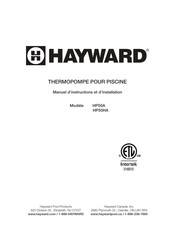Hayward HP50HA Manuel D'instructions Et D'installation