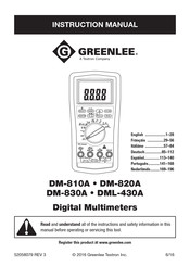 Greenlee DM-810A Manuel D'instructions