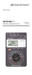 Gossen Metrawatt METRA MAX 12 Mode D'emploi
