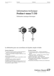 Endress+Hauser Proline t-mass T 150 Information Technique