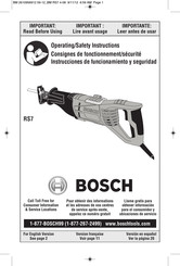 Bosch RS7 Consignes De Fonctionnement/Sécurité