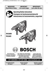 Bosch RH540S Consignes De Fonctionnement/Sécurité