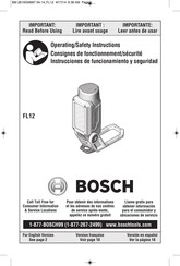 Bosch FL12 Consignes De Fonctionnement/Sécurité