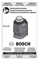 Bosch GLL 2-20 Consignes De Fonctionnement/Sécurité