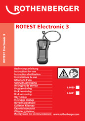 Rothenberger ROTEST Electronic 3 Instructions D'utilisation