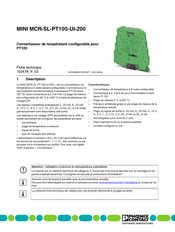 Phoenix Contact MINI MCR-SL-PT100-UI-200 Fiche Technique