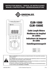 Greenlee CLM-1000E Manuel D'instructions