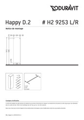 Duravit Happy D.2 H2 9253 L Notice De Montage