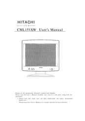 Hitachi CML151XW Mode D'emploi