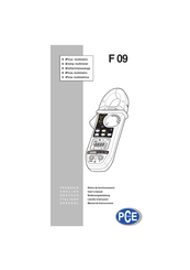 PCE Instruments F 09 Notice De Fonctionnement