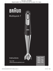 Braun MultiQuick 7 MQ 777 Instructions