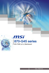 MSI 870-G45 Série Mode D'emploi