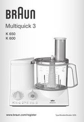Braun Multiquick 3 K 650 Instructions