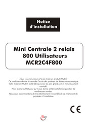 PROEM MCR2C4F800 Notice D'installation