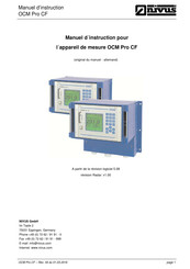 Nivus OCM Pro CF Manuel D'instruction