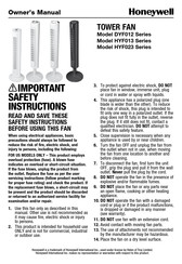Honeywell HYF023 Serie Guide D'utilisation