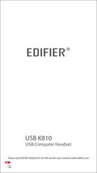 EDIFIER USB K810 Mode D'emploi