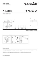 DURAVIT X-Large XL 6344 Notice De Montage
