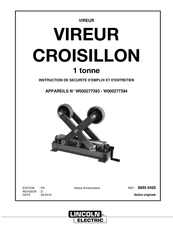 Lincoln Electric VIREUR CROISILLON 1 T - 60-1020 Instruction De Securite D'emploi Et D'entretien