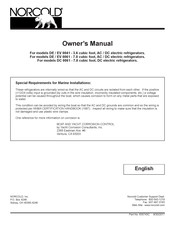 Norcold EV 0061 Manuel D'installation Et D'utilisation