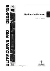 Behringer ULTRACURVE PRO DEQ2496 Notice D'utilisation