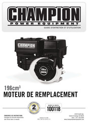 Champion Power Equipment 100118 Mode D'emploi