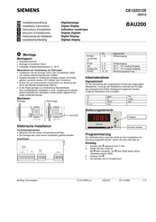 Siemens BAU200 Instructions D'installation