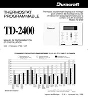 Duracraft TD-2400 Manuel D'installation Et De Programmation